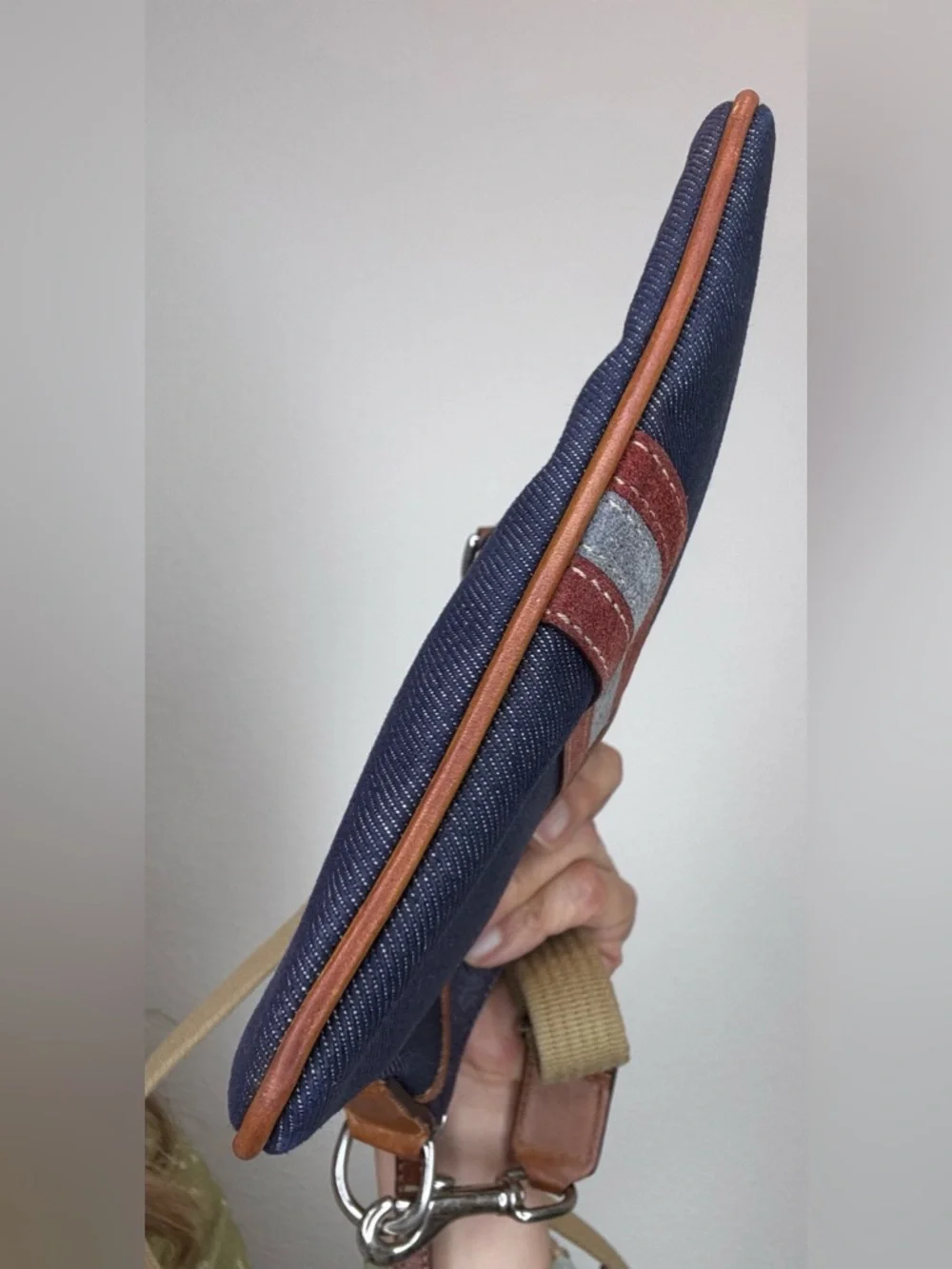 Coach Denim Suede Heritage Stripe bag Vintage 2003 with booklet - Picture 13 of 17